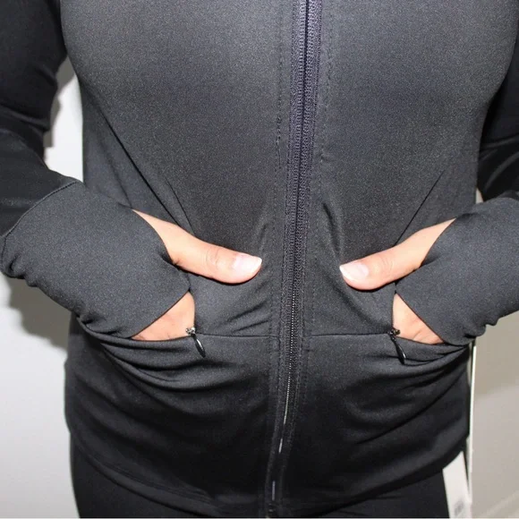 Nicole Miller Workout Sport Jacket Black New With Tags - Picture 3 of 13